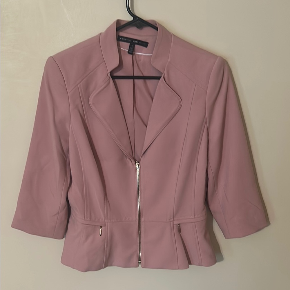White House Black Market Pink Blazer Structured Tailored Design size 6